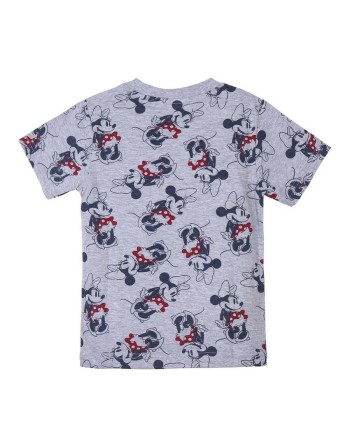 Maglia a Maniche Corte per Bambini Minnie Mouse Grigio
