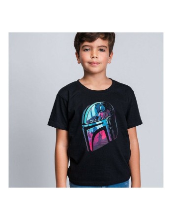 Maglia a Maniche Corte per Bambini The Mandalorian Nero