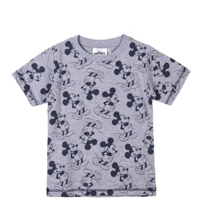 Maglia a Maniche Corte per Bambini Mickey Mouse Grigio