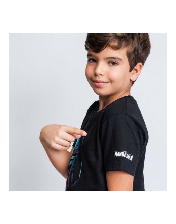 Maglia a Maniche Corte per Bambini The Mandalorian Nero