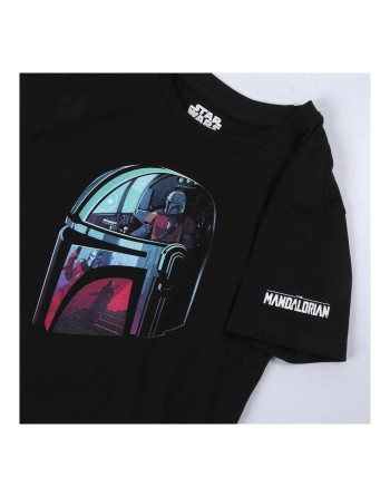Børne Kortærmet T-shirt The Mandalorian Sort