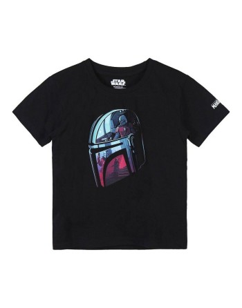 Børne Kortærmet T-shirt The Mandalorian Sort
