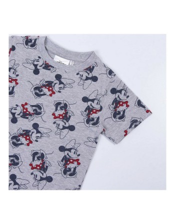 Maglia a Maniche Corte per Bambini Minnie Mouse Grigio