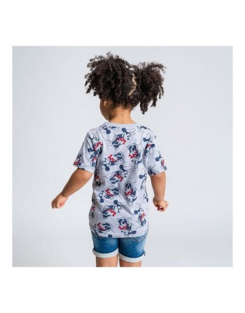 Maglia a Maniche Corte per Bambini Minnie Mouse Grigio