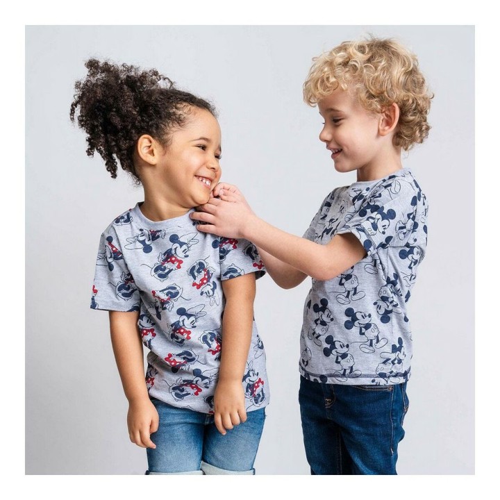 Børne Kortærmet T-shirt Mickey Mouse Grå
