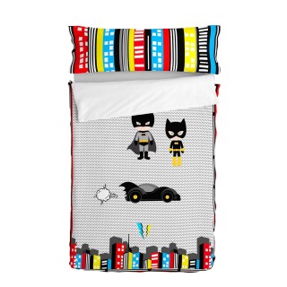 Housse de couette non rembourrée HappyFriday Mr Fox Bat Multicouleur 90 x 200 cm
