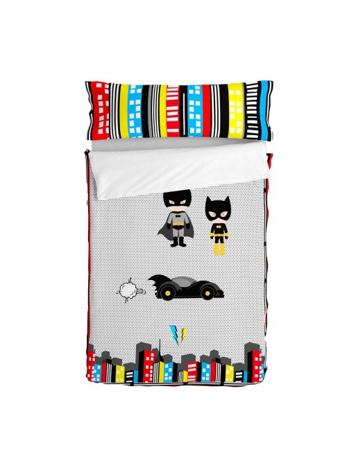 Housse de couette non rembourrée HappyFriday Mr Fox Bat Multicouleur 90 x 200 cm