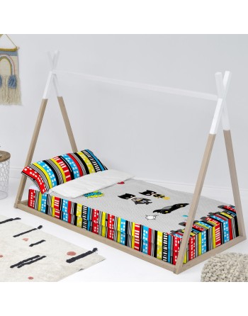 Housse de couette non rembourrée HappyFriday Mr Fox Bat Multicouleur 90 x 200 cm