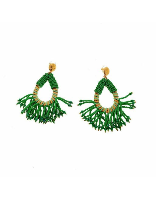 Pendientes Mujer Lola Casademunt Verde Flecos