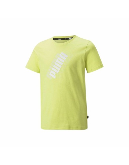 Maglia a Maniche Corte per Bambini Puma Power Logo Giallo