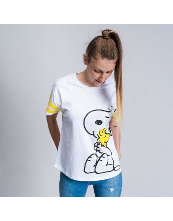 Maglia a Maniche Corte Donna Snoopy Bianco