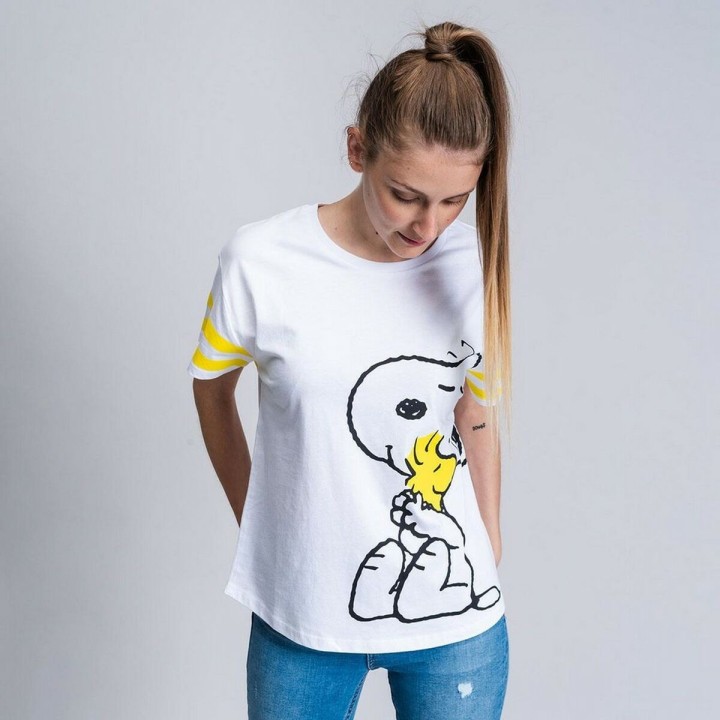 Kortærmet T-shirt til Kvinder Snoopy Hvid