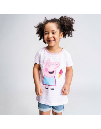 Maglia a Maniche Corte per Bambini Peppa Pig Rosa