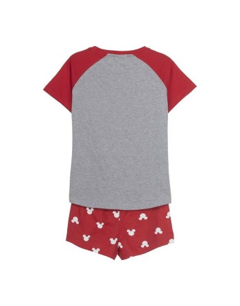 Sommer-Schlafanzug Minnie Mouse Rot Damen Grau