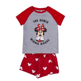 Børnepyjamasser Minnie Mouse Rød Grå