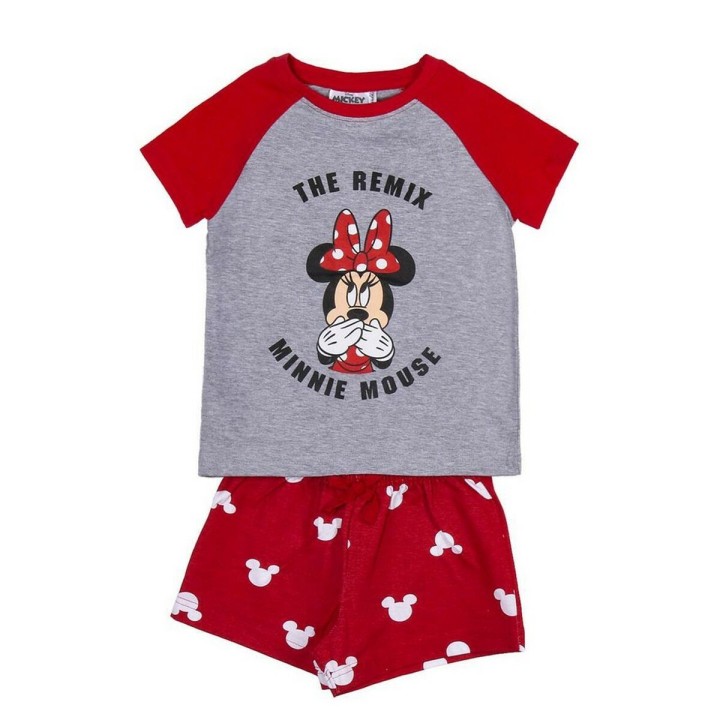 Børnepyjamasser Minnie Mouse Rød Grå