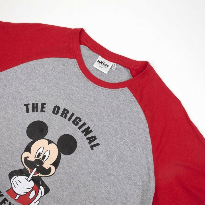 Børnepyjamasser Mickey Mouse Rød (Voksne) Mænd Grå