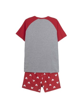 Pijama de Verano Mickey Mouse Rojo (Adultos) Hombre Gris