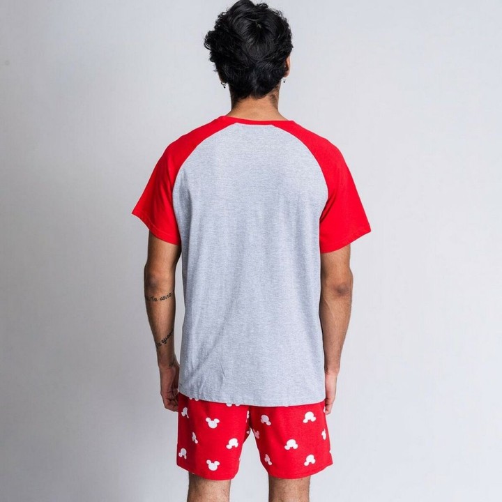 Børnepyjamasser Mickey Mouse Rød (Voksne) Mænd Grå