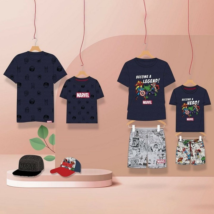Børne Kortærmet T-shirt Marvel Mørkeblå
