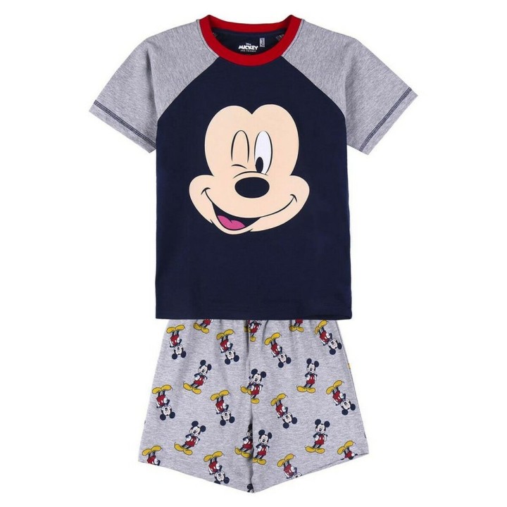 Pijama de Verano Mickey Mouse Gris