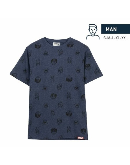 Herren Kurzarm-T-Shirt Marvel Dunkelblau Erwachsene