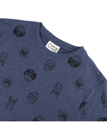 Herren Kurzarm-T-Shirt Marvel Dunkelblau Erwachsene