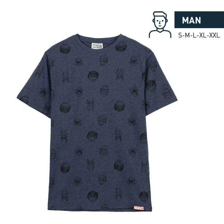Kortærmet T-shirt til Mænd Marvel Mørkeblå Voksne