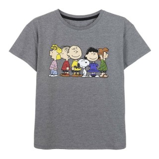 Kortærmet T-shirt til Kvinder Snoopy Grå Mørkegrå