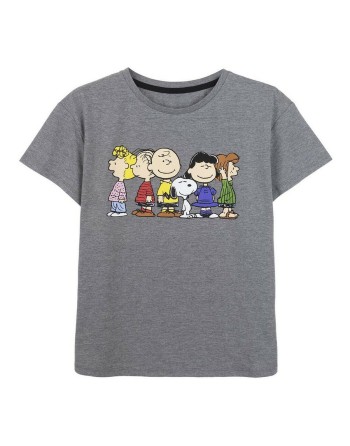 Maglia a Maniche Corte Donna Snoopy Grigio Grigio scuro