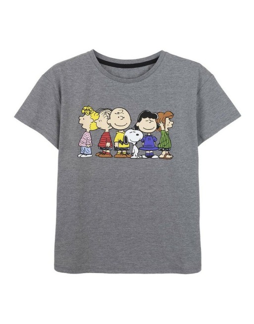 Maglia a Maniche Corte Donna Snoopy Grigio Grigio scuro