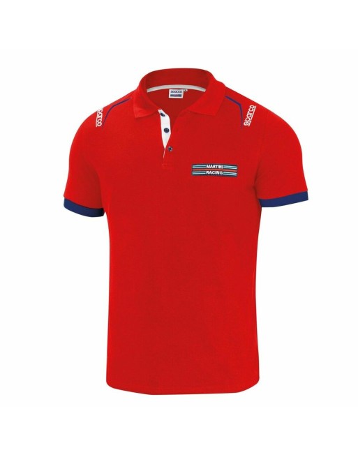 Herren Kurzarm-Poloshirt Sparco Martini Racing Rot (Größe M)