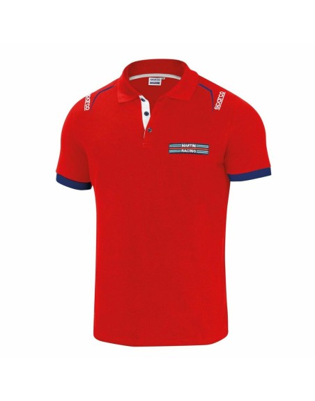 Herren Kurzarm-Poloshirt Sparco Martini Racing Rot (Größe M)
