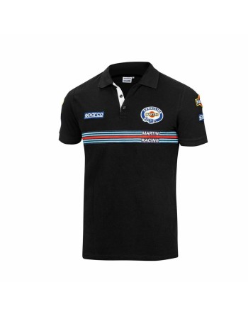Polo a Maniche Corte Uomo Sparco Martini Racing Nero