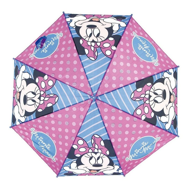 Ombrello Automatico Minnie Mouse Lucky Azzurro Rosa (Ø 84 cm)