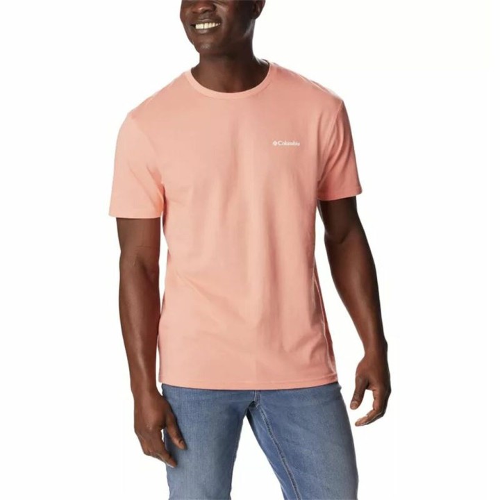 Kortærmet T-shirt til Mænd Columbia North Cascades Laksefarvet