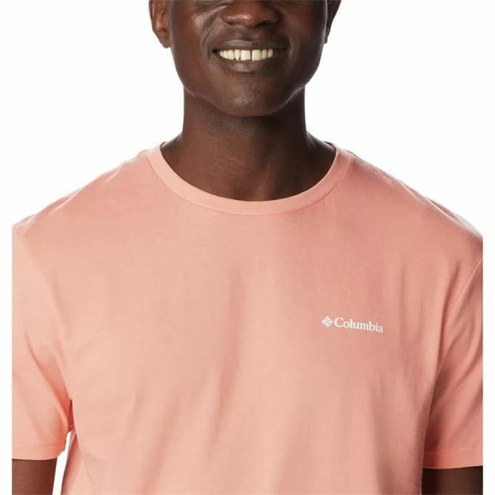 Kortærmet T-shirt til Mænd Columbia North Cascades Laksefarvet