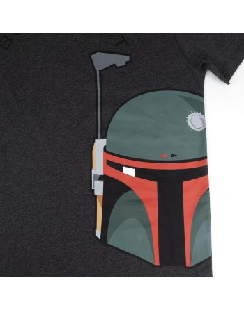 Herren Kurzarm-T-Shirt Boba Fett Grau Dunkelgrau Erwachsene
