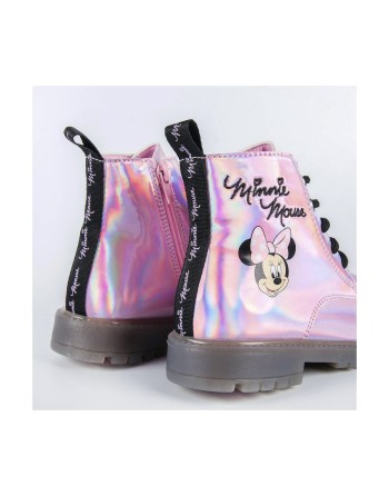 Botas Casual Infantiles Minnie Mouse Rosa Luces LED