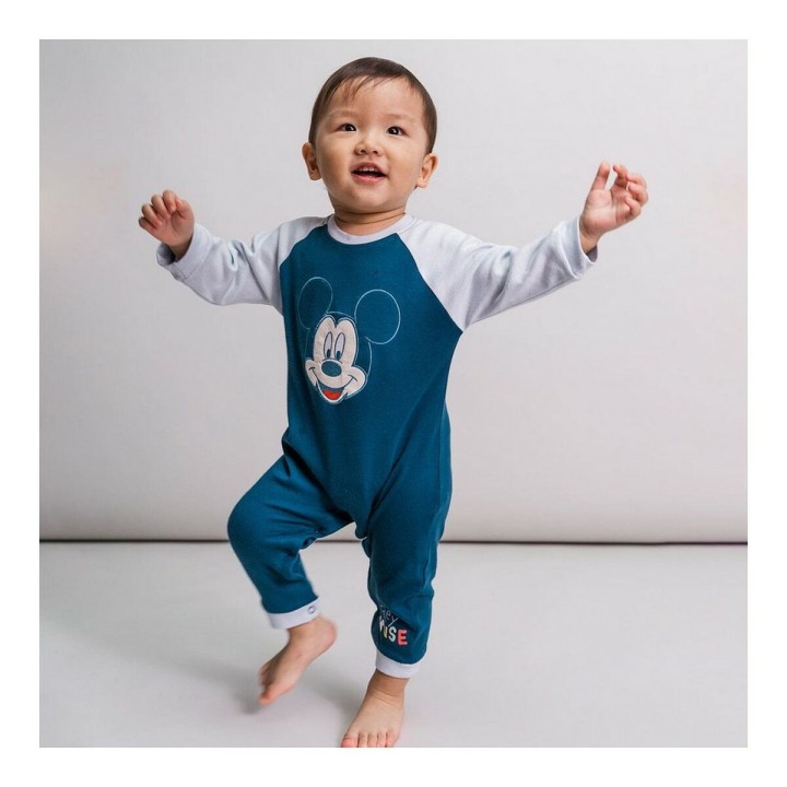 Langærmet sparkedragt til baby Mickey Mouse Blå
