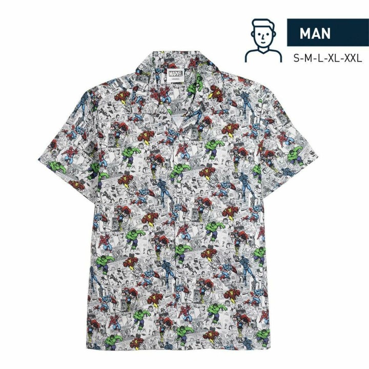 Camicia Marvel Grigio chiaro (Adulti)