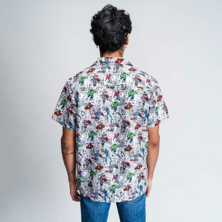Camicia Marvel Grigio chiaro (Adulti)