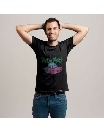 Unisex Kortærmet T-shirt Rick and Morty Sort