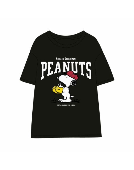 Maglia a Maniche Corte Donna Snoopy Nero