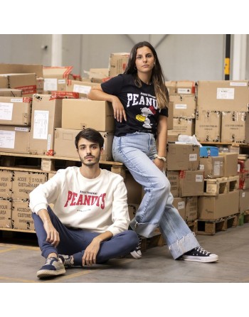 Maglia a Maniche Corte Donna Snoopy Nero