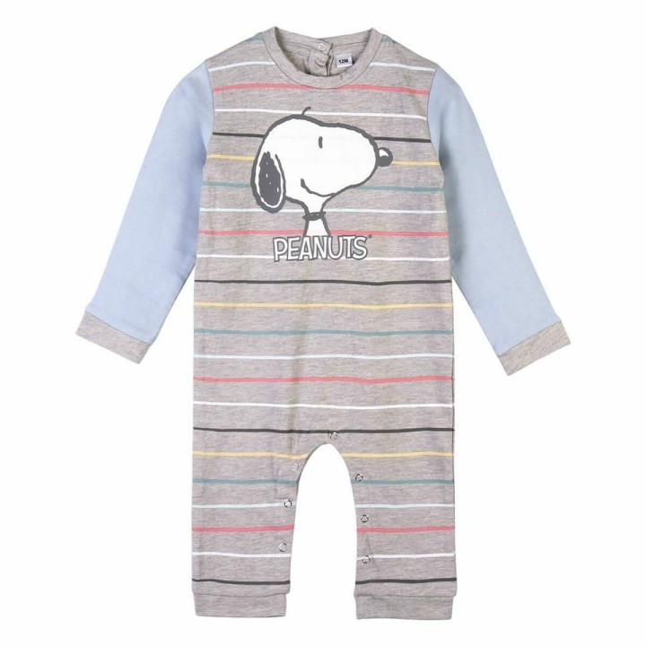 Langærmet sparkedragt til baby Snoopy Gul Grå