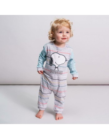 Barboteuse à Manches Longues pour Bébé Snoopy Jaune Gris