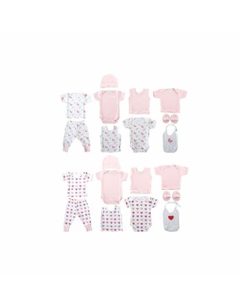 Set of clothes DKD Home Decor White Pink (2 Units) Cotton 0-6 Months