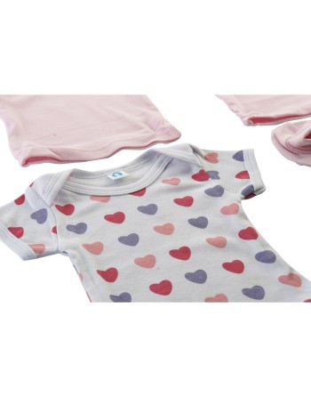 Bekleidungs-Set DKD Home Decor Weiß Rosa (2 Stück) Baumwolle 0-6 Monate
