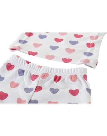 Conjunto de Ropa DKD Home Decor Blanco Rosa (2 Unidades) Algodón 0-6 Meses